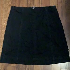 Black denim skirt